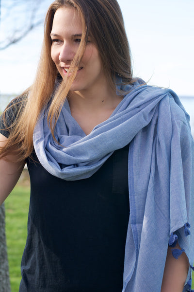 Maya's Delight Scarf-Blue