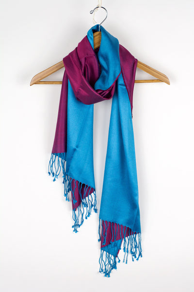 Ena Mina Scarf-Turquoise/Magenta