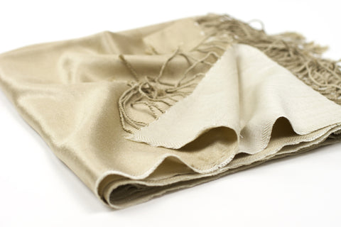 Ena Mina Scarf-Champagne/Ivory