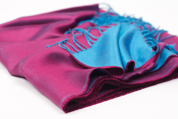 Ena Mina Scarf-Turquoise/Magenta