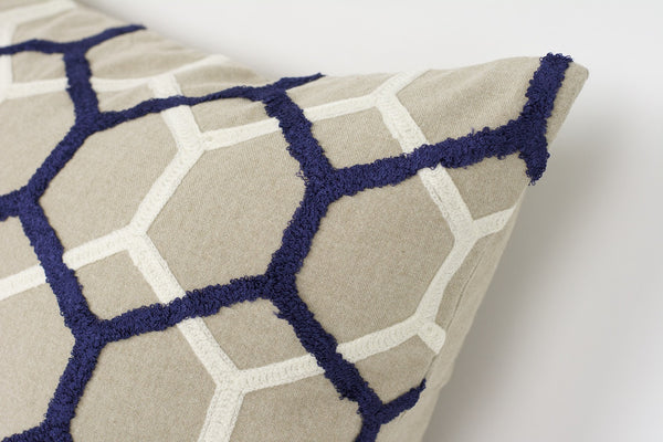 Madhur Pillow-Sapphire & White
