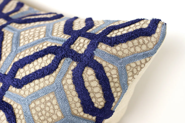 Makrana Pillow-Sapphire & Baby Blue