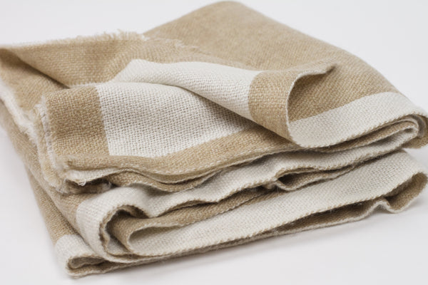 Vikrant Cashmere & Wool Scarf-Beige/Cream