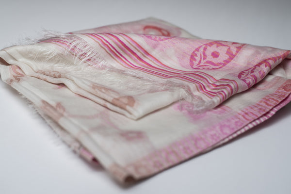 Flower & Paisley Scarf-Pink