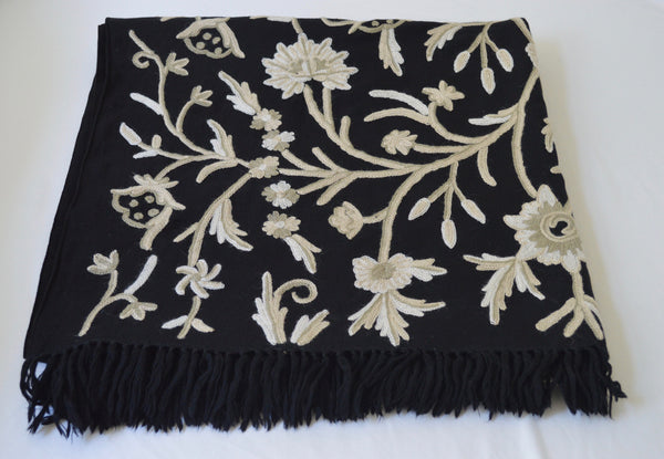 Kaliyaan Wool Throw-Black