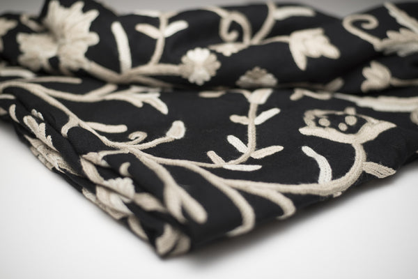 Kaliyaan Wool Throw-Black