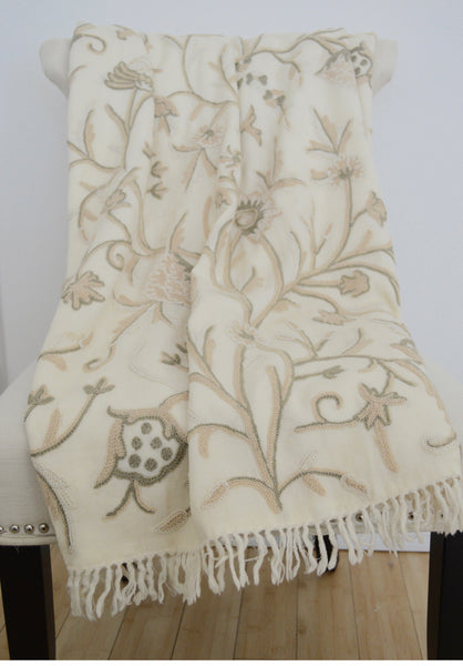 Kaliyaan Wool Throw-Cream