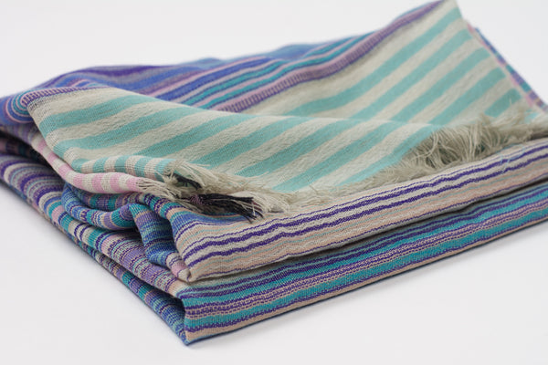 Kavita Wool Scarf-Pastel stripe