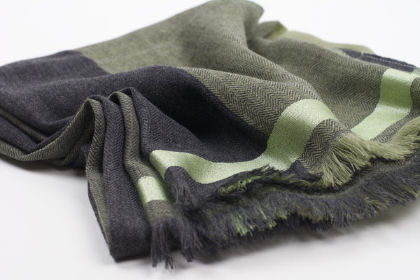 Aarvind Wool Blend Scarf-Heather Green