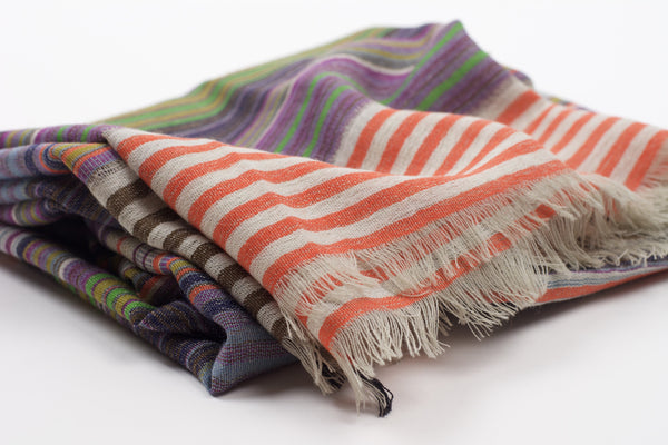Kavita Wool Scarf-Orange stripe