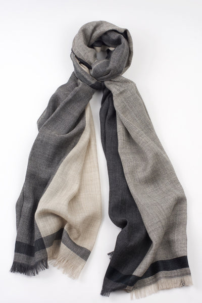 Aarvind Wool Blend Scarf-Heather Black